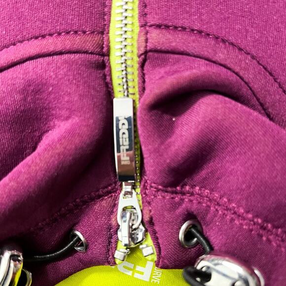 Freddy Italian‎ Breathable Water Resistant Hoodie M Purple Curved Zip Surfing - Picture 9 of 15